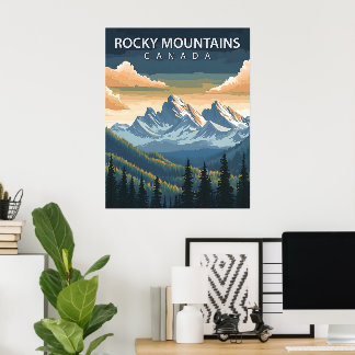 Rotsgebergte – Oude Reisposter van Canada Poster