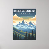 Rotsgebergte – Vintage Reisposter van Canada Canvas Afdruk (Voorkant)