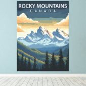 Rotsgebergte – Vintage Reisposter van Canada Canvas Afdruk (Insitu (Houten vloer))