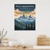 Rotsgebergte – Vintage Reisposter van Canada Poster (Keuken)