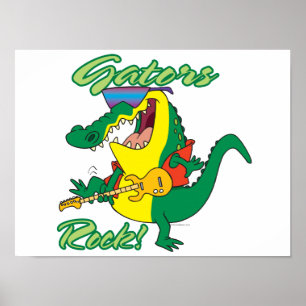 rotsgesteente n roll alligator cartoon poster