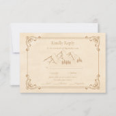 Rotsieke Houten Bergschets Huwelijk RSVP Kaartje (Voorkant)