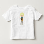 Rotsjongen, blond haar, banzanger, microfoon kinder shirts (Voorkant)