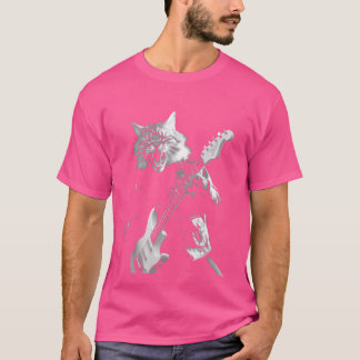 Rotskat die gitaar speelt, grappige gitaar kat Wo T-shirt