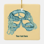 Rotsklimharnas met snelle trekkingen keramisch ornament (Achterkant)