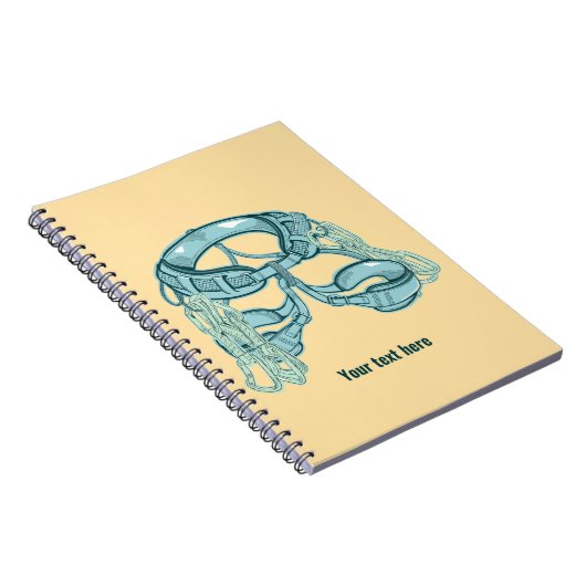 Rotsklimharnas met snelle trekkingen notitieboek (Rechterzijde)