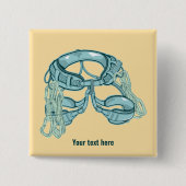 Rotsklimharnas met snelle trekkingen vierkante button 5,1 cm (Voorkant)