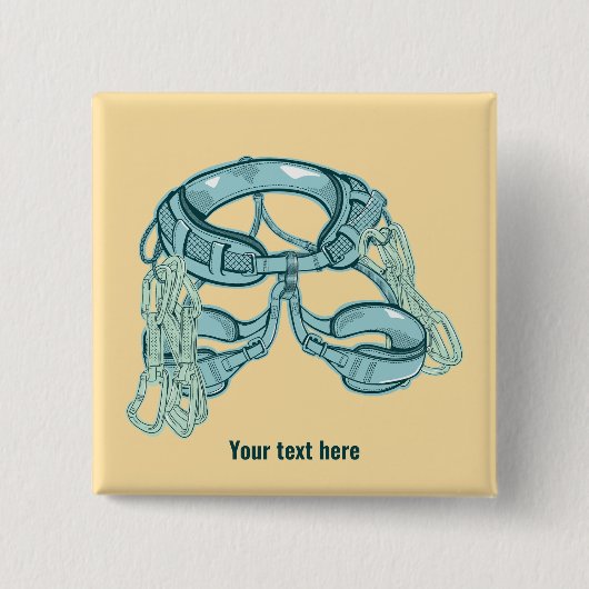 Rotsklimharnas met snelle trekkingen vierkante button 5,1 cm (Voorkant)