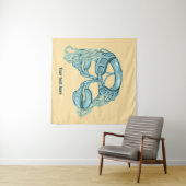 Rotsklimharnas met snelle trekkingen wandkleed (In Situ (horizontaal))