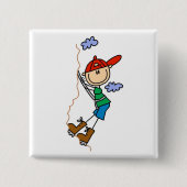 Rotsklimijkfiguur Vierkante Button 5,1 Cm (Voorkant)
