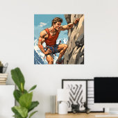 Rotsklimmen in de Zwitserse Alpen Afdrukken Poster (Thuiskantoor)