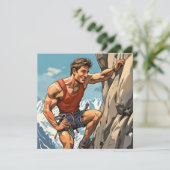 Rotsklimmen in de Zwitserse Alpen Feestdagenkaart (Staand voorkant)