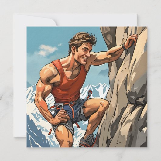 Rotsklimmen in de Zwitserse Alpen Feestdagenkaart (Voorkant)