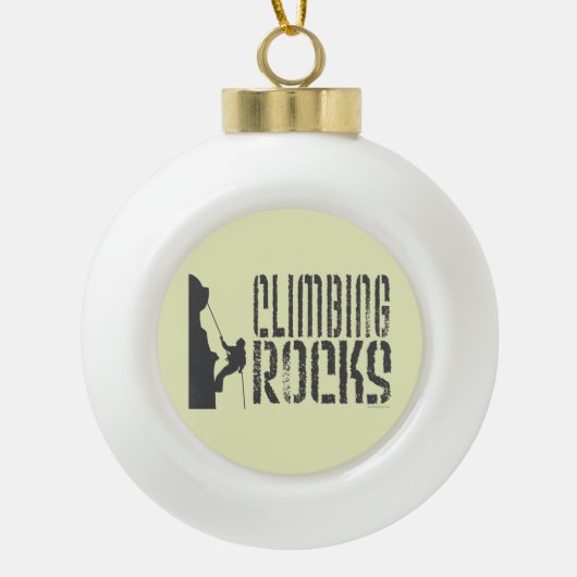 Rotsklimmen Keramische Bal Ornament (Voorkant)