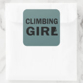 Rotsklimmen meisje rotsklimmen vierkante sticker (Tas)