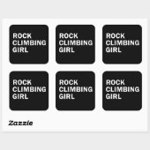 Rotsklimmen meisje rotsklimmen vierkante sticker (Vel)