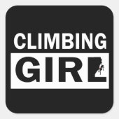 Rotsklimmen meisje rotsklimmen vierkante sticker (Voorkant)