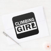 Rotsklimmen meisje rotsklimmen vierkante sticker (Envelop)