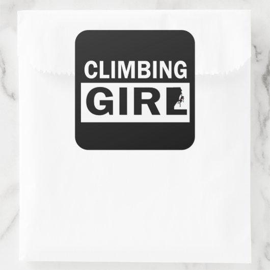 Rotsklimmen meisje rotsklimmen vierkante sticker (Tas)