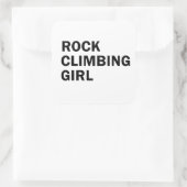 Rotsklimmen meisje rotsklimmen vierkante sticker (Tas)