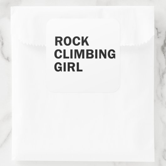 Rotsklimmen meisje rotsklimmen vierkante sticker (Tas)
