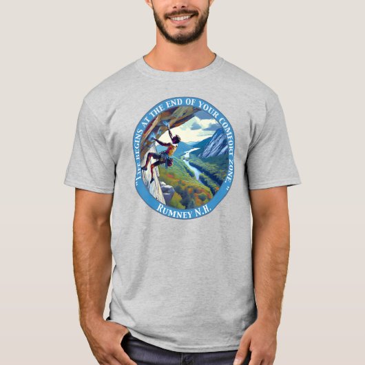 Rotsklimmen Rumney New Hampshire T-shirt (Voorkant)