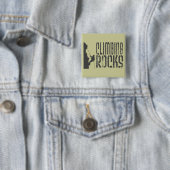 Rotsklimmen Vierkante Button 5,1 Cm (In situ)