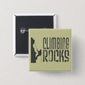 Rotsklimmen Vierkante Button 5,1 Cm (Voorkant /achterkant)