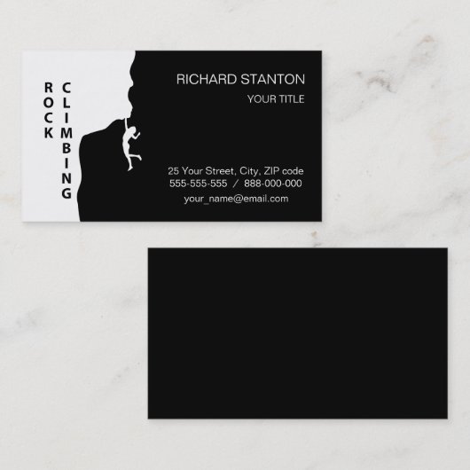 Rotsklimmen Visitekaartje (Voorkant / Achterkant)