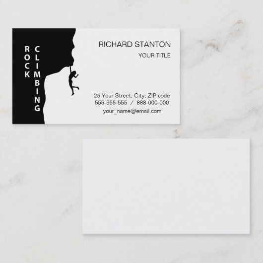 Rotsklimmen Visitekaartje (Voorkant / Achterkant)