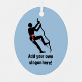 Rotsklimmer - bergbeklimming met jouw tekst metalen ornament (Voorkant)