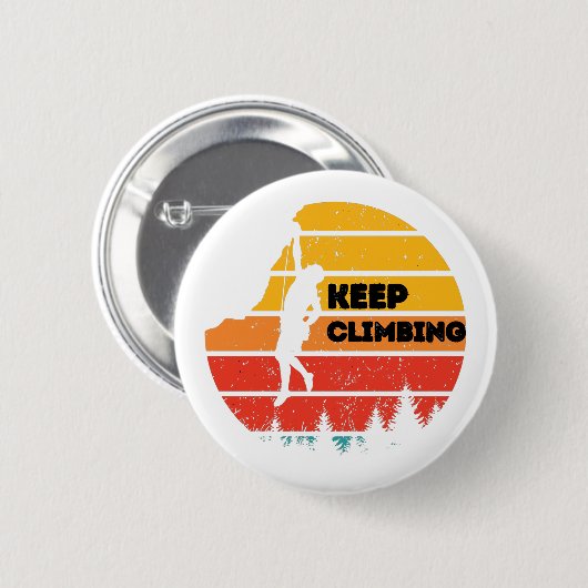 rotsklimmer, klimloopklimmer, Silhouette Ronde Button 5,7 Cm (Voorkant /achterkant)