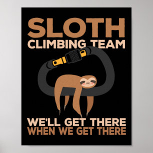 Rotsklimmer Luiaard Klimteam Karabijnhaak  Poster