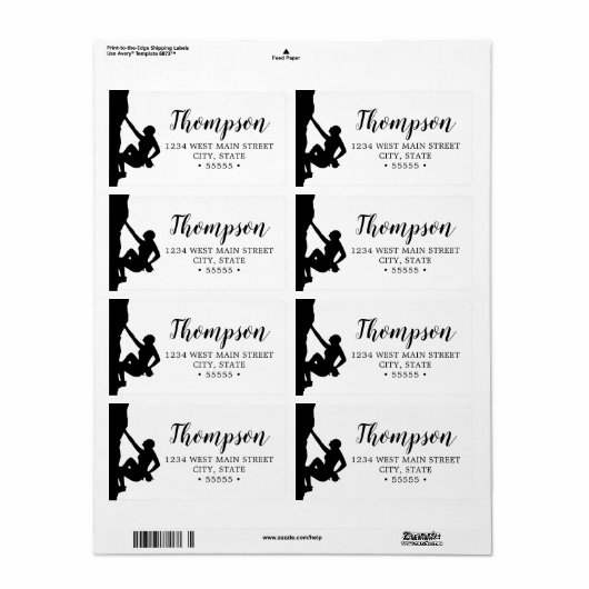 Rotsklimmer Silhouette Return Label (Full Sheet)