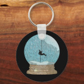 Rotsklimmer touw afweren sneeuw wereldbol uniek sleutelhanger (Voorkant)