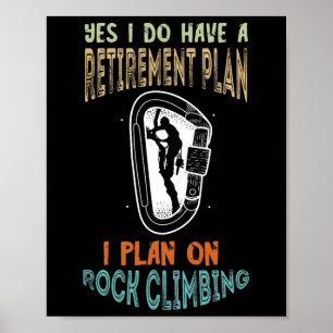 Rotsklimpensioenplan Carabiner Klimmen Poster