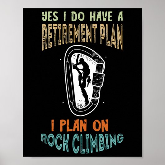 Rotsklimpensioenplan Carabiner Klimmen Poster (Voorkant)