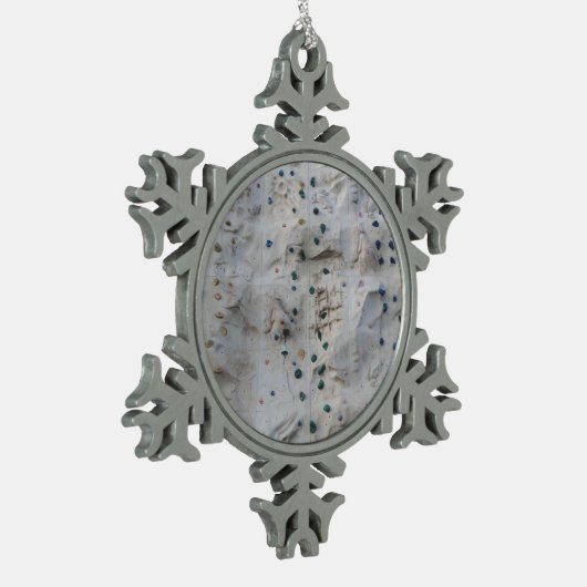 Rotsklimwand Tin Sneeuwvlok Ornament (Links)