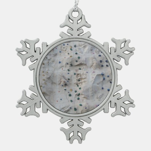 Rotsklimwand Tin Sneeuwvlok Ornament (Voorkant)