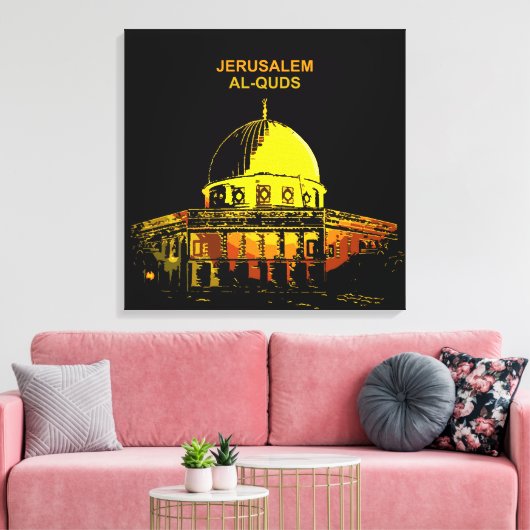 Rotskoepel: Jeruzalem, "Al-Quds" Canvas Afdruk (Insitu (Woonkamer))