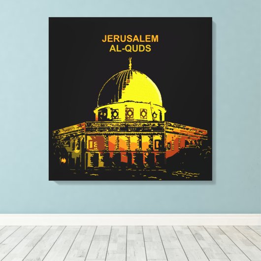 Rotskoepel: Jeruzalem, "Al-Quds" Canvas Afdruk (Insitu (Houten vloer))