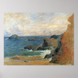 Rotskust van Paul Gauguin, Vintage Impressionisme Poster
