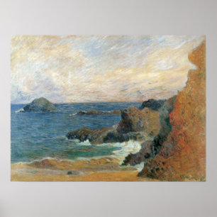 Rotskust van Paul Gauguin, Vintage Impressionisme Poster
