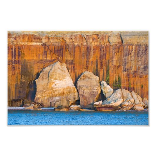 Rotslabs, Pictured Rocks National Lakeshore, MI Foto Afdruk (Voorkant)
