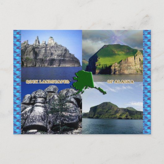 Rotslandschappen van Alaska Collage Briefkaart (Voorkant)