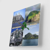 Rotslandschappen van Alaska Collage Vierkante Klok (Hoek)