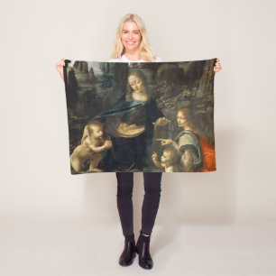 Rotsmadonna, Leonardo da Vinci Fleece Deken
