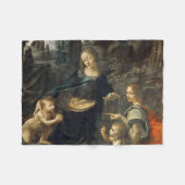 Rotsmadonna, Leonardo da Vinci Fleece Deken (Voorkant (Horizontaal))