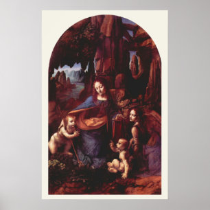 Rotsmadonna van Leonardo da Vinci Poster