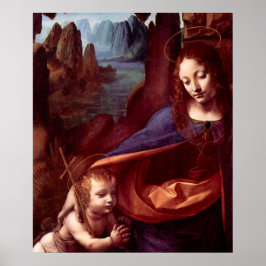 Rotsmadonna van Leonardo da Vinci Poster